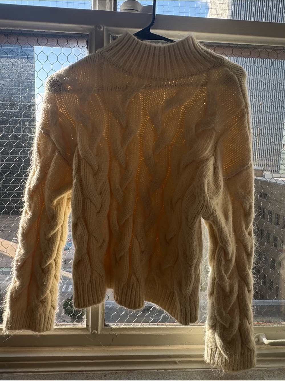 a.n.a Cream Cable Turtleneck Sweater